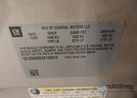 2010 Chevrolet Malibu Ls z USA, uszkodzony, nr VIN 1G1ZB5EB5AF162819